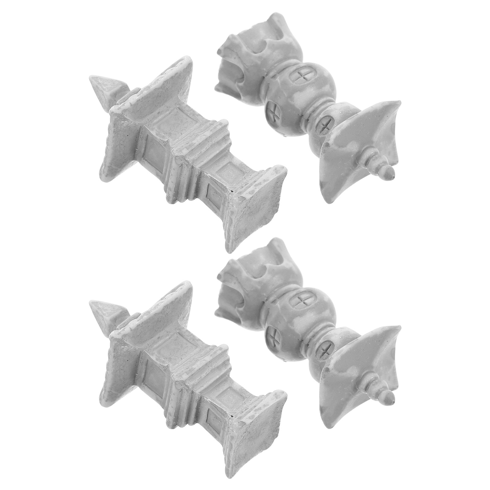 Bonsai Garden Set Up - 4Pcs Resin Mini Pavilion Decoration Vintage
