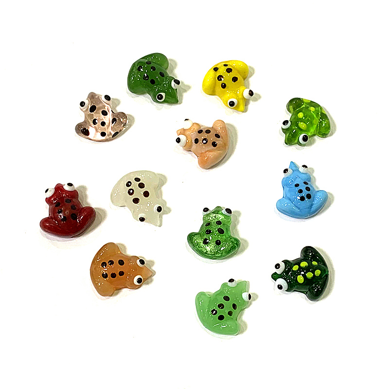 2pcs Mini Glass Frog Figurine  - Bonsai Garden Chinese Garden review and price