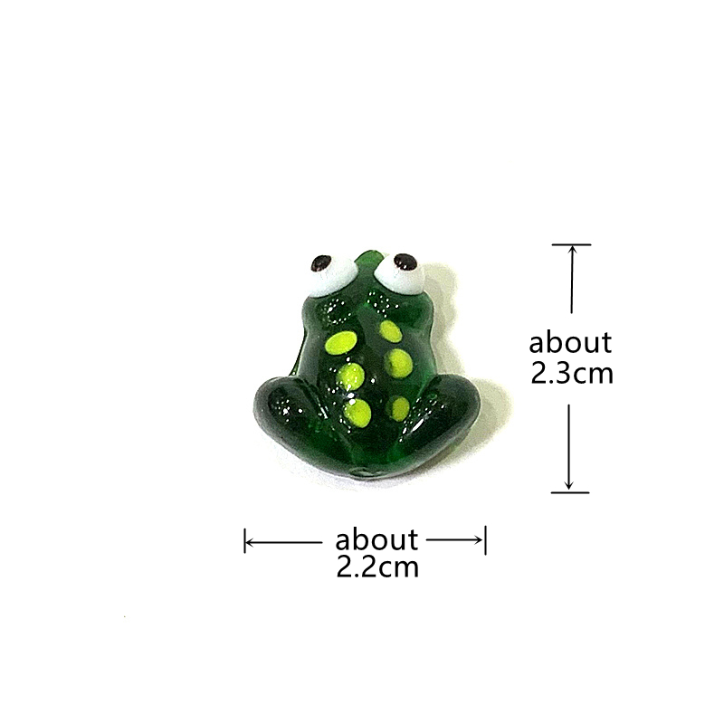 2pcs Mini Glass Frog Figurine  - Bonsai Garden Chinese Garden review and price