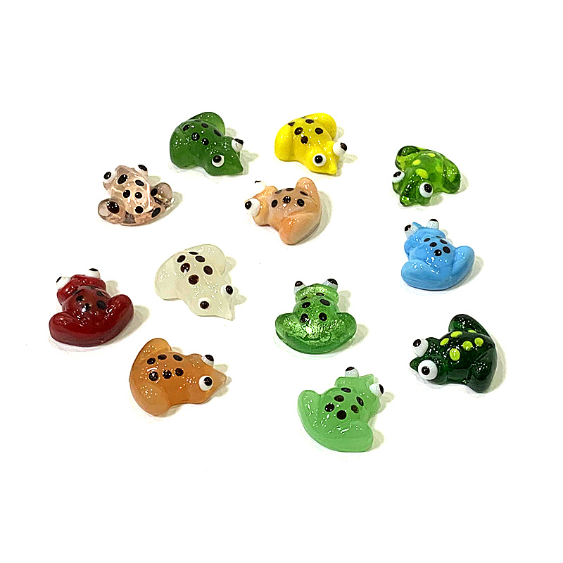 2pcs Mini Glass Frog Figurine  - Bonsai Garden Chinese Garden review and price