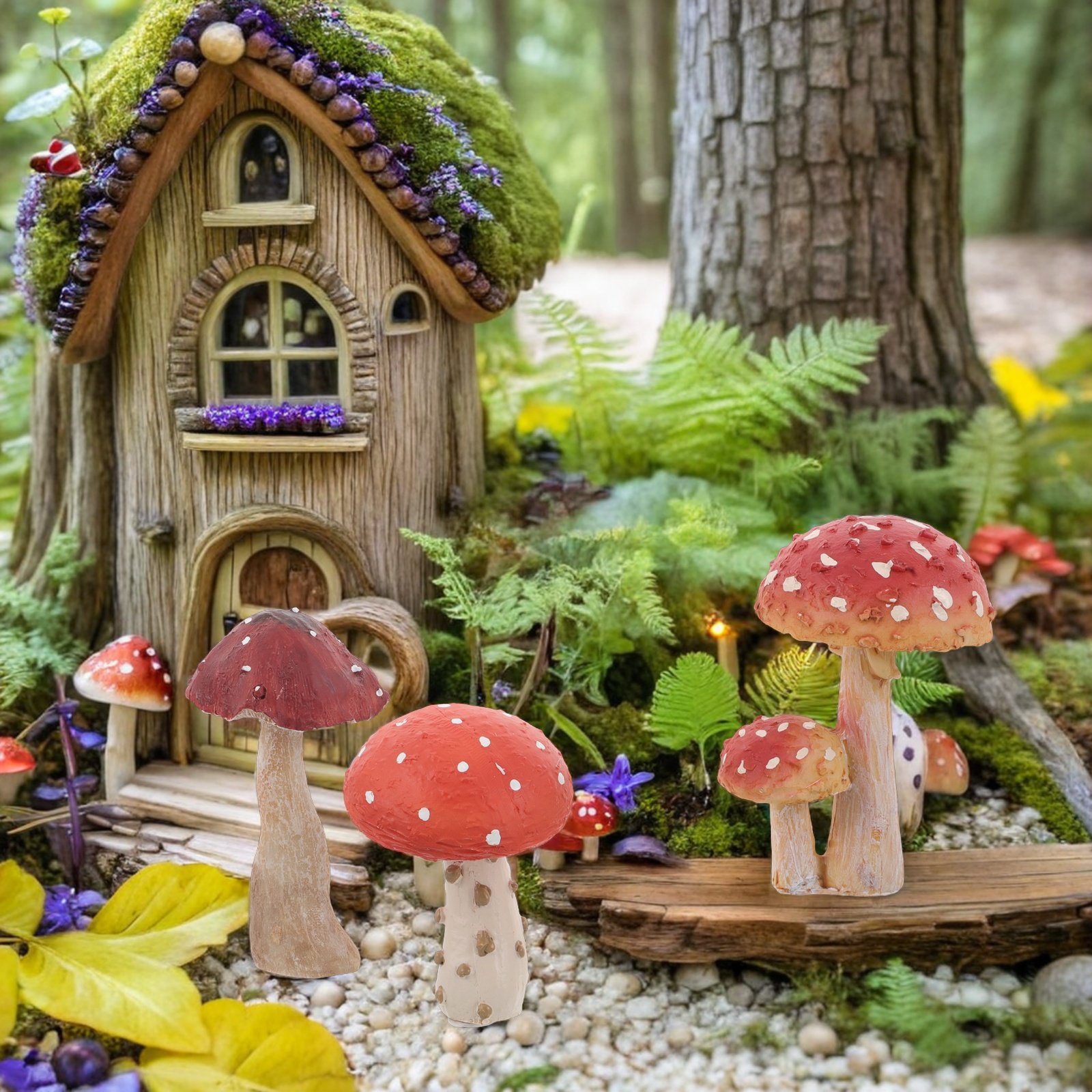 3Pcs Resin Mushroom Garden Sta - Bonsai Garden Set Up review and price