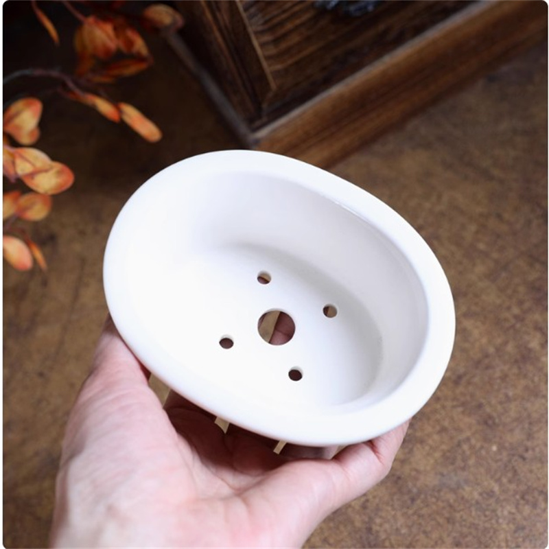 Porcelain White Oval Bonsai Po - Bonsai Garden Chinese Garden review and price