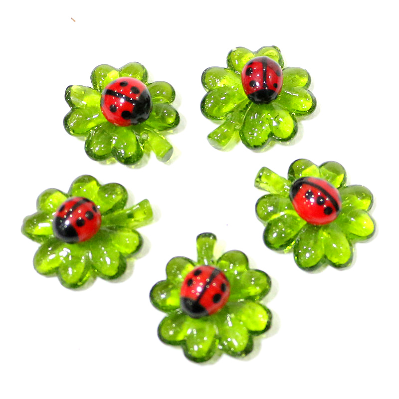 5pcs Green Mini Glass Four-Lea - Bonsai Garden Chinese Garden review and price