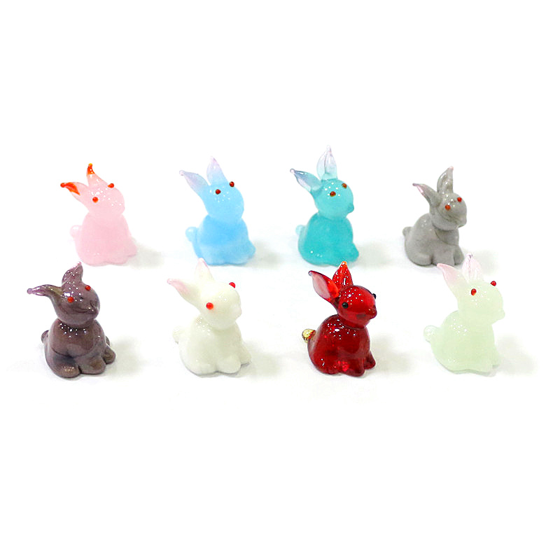 2pcs Mini Glass Bunny Figurine - Bonsai Garden Chinese Garden review and price